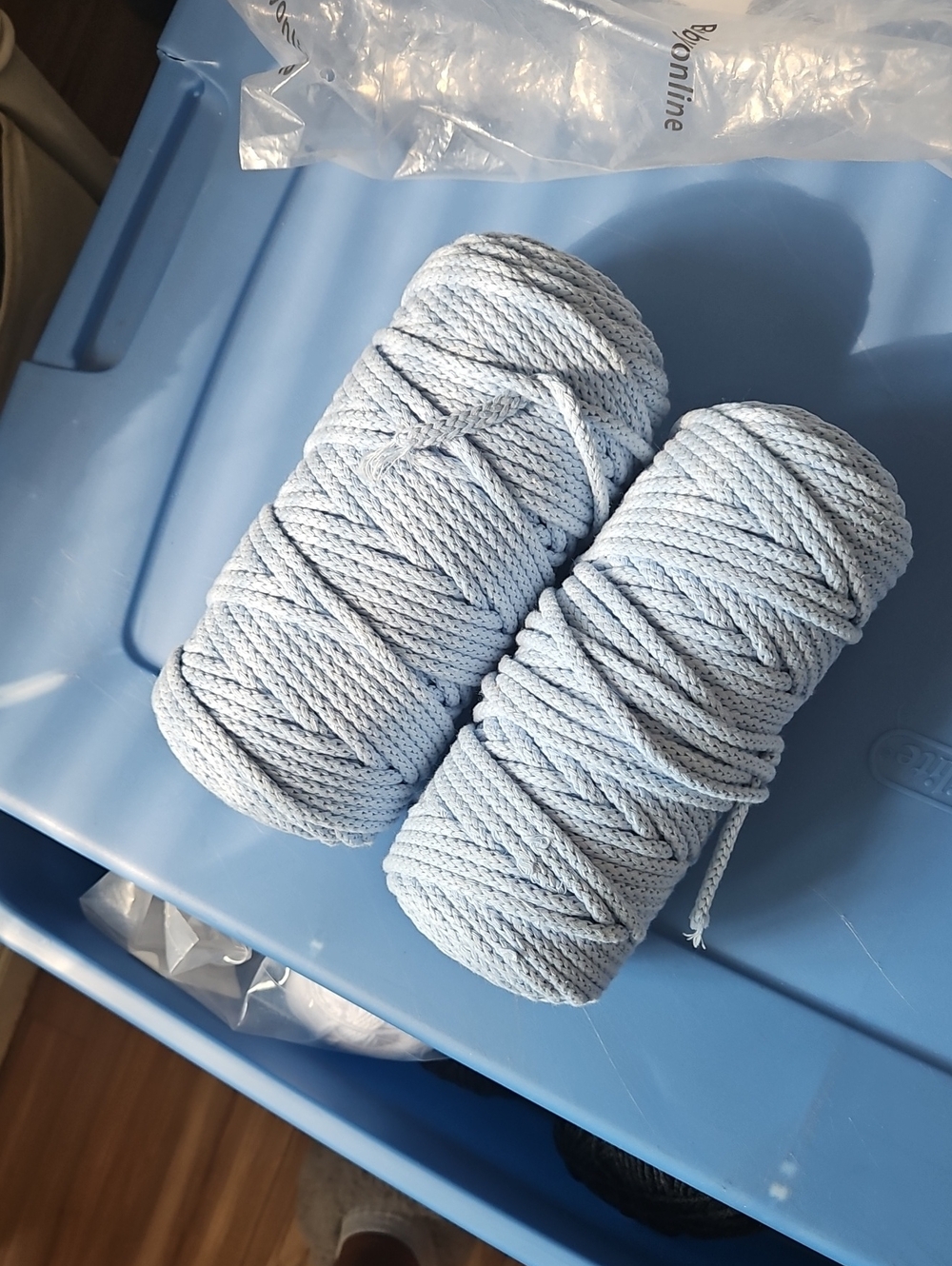 Light Blue Cotton Craft Rope - Ideal for Home Party Supplies